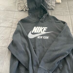 SOLD! Nike Men's Black Hoodie with Gray Logo